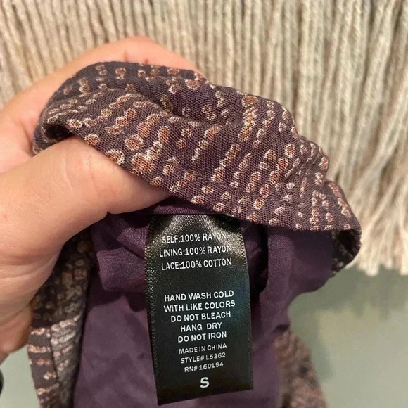 BY TOGETHER LAVENDER PATTERNED BOHO WOVEN MINI DRESS SIZE S - Picture 10 of 15